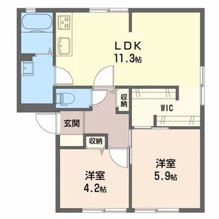 ディアスNODA D【1階】の間取り