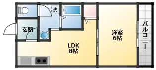メビウス道明寺レジデンス西館【3階】の間取り