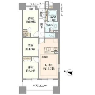 クレストシティタワーズ横浜【11階】の間取り