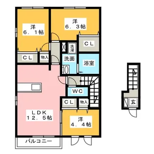 サフィールメゾン【2階】の間取り