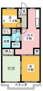 フルセイル東橋本【1階】の間取り