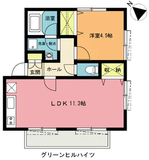 グリーンヒルハイツ【1階】の間取り