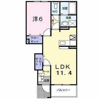 ピュア ファウンテン ヴィラII【1階】の間取り