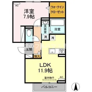 オッツ三蔵子 A【3階】の間取り