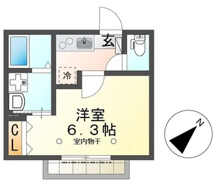 グロリアAI丹木【1階】の間取り