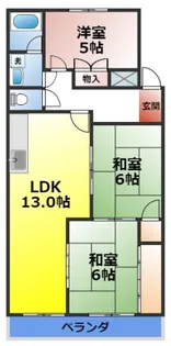 サンメゾン一ツ木 II【4階】の間取り