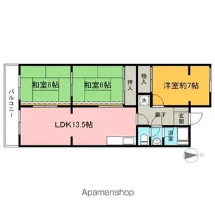 ライオンズマンション仏子【3階】の間取り