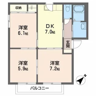 ツインパークスA【2階】の間取り