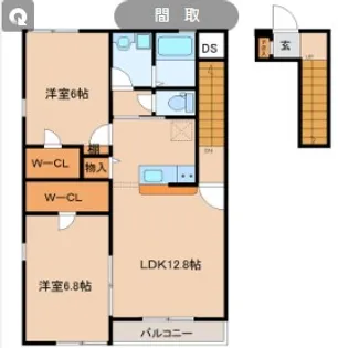 2LDKの間取り画像