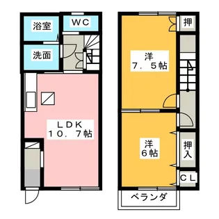 愛知県名古屋市西区中沼町【一戸建】の間取り