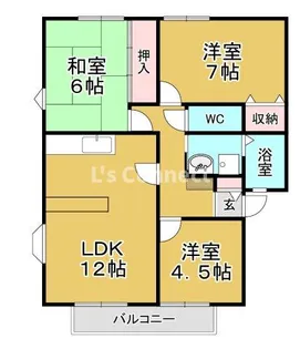 サンビレッジ南富ヶ丘D【2階】の間取り