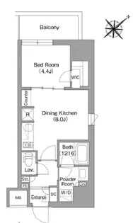 The glow Mita【4階】の間取り