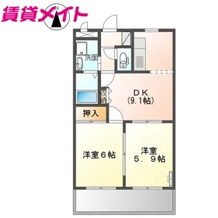 サンフラワーB【1階】の間取り