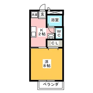 カヤコーポII【1階】の間取り