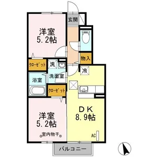 福島県郡山市富久山町福原字境田【アパート】の間取り