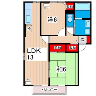 茨城県那珂郡東海村舟石川駅東2【アパート】の間取り