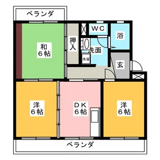ロゼハイツ丘【1階】の間取り