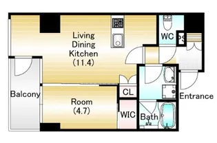 大阪府大阪市北区浪花町【マンション】の間取り