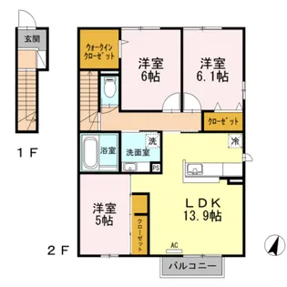 ヴァン ダンジュ【2階】の間取り