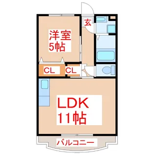 ヒルズ西伊敷B棟【3階】の間取り