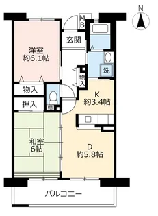 URパークタウン西武庫【1階】の間取り