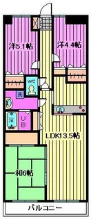 田園パーク土呂【1階】の間取り