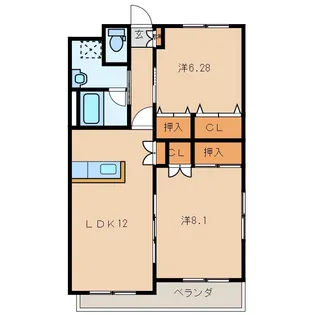 メルヴェイユマンション【1階】の間取り