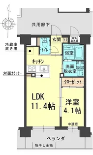 岡山県岡山市北区今4【マンション】の間取り