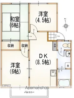 ヒルズフジA棟【2階】の間取り