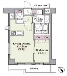 プラチナコート中目黒【2階】の間取り