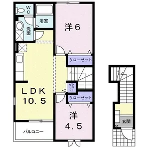 岡山県浅口市鴨方町六条院東【アパート】の間取り