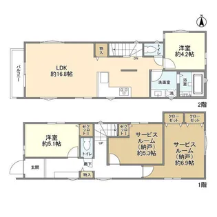 東京都八王子市子安町2【一戸建】の間取り