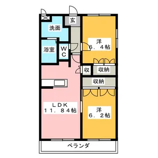 ウエストウッド【2階】の間取り