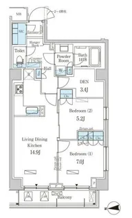 東京都新宿区市谷加賀町2【マンション】の間取り