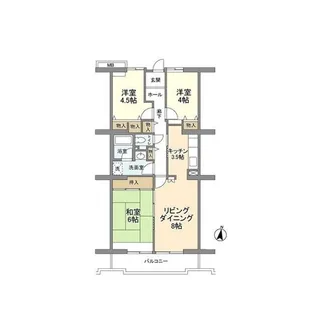 コーポレート中央林間1号棟【6階】の間取り