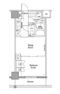 ザ・パークハビオ早稲田【7階】の間取り