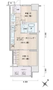 エスティメゾン豊洲レジデンスC【9階】の間取り