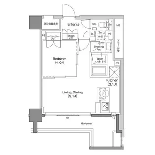 ザ・パークハビオ日本橋馬喰町【11階】の間取り