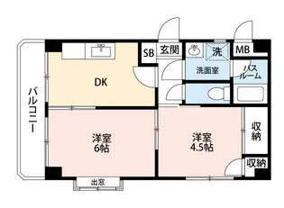 エルむさし野【4階】の間取り