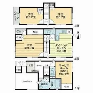 東京都新宿区左門町【一戸建】の間取り