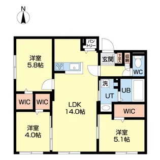北海道北広島市中央4【マンション】の間取り