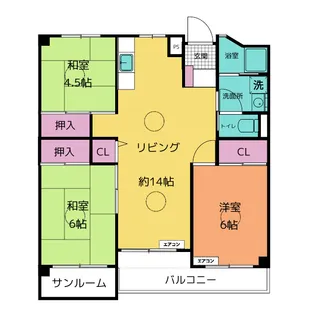 天白第2住宅5号棟【2階】の間取り