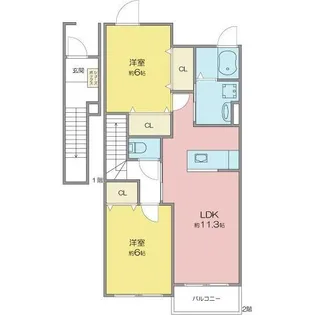 愛知県名古屋市守山区吉根1【アパート】の間取り