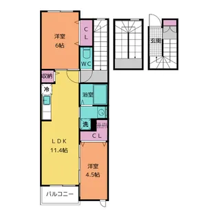 ジェルメ花塚【3階】の間取り