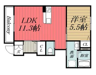 千葉県大網白里市大網【アパート】の間取り