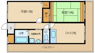 大阪府藤井寺市岡2【マンション】の間取り