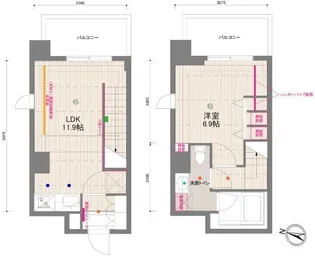 ドゥーエ月島【8階】の間取り