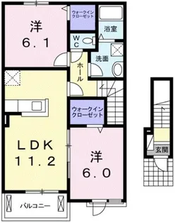 ファミールful ful A【2階】の間取り