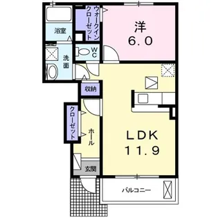 ピュアハイツ・翠A【1階】の間取り