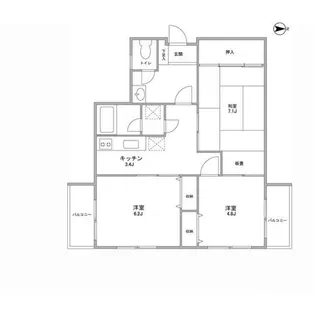 中川フラッツ【5階】の間取り
